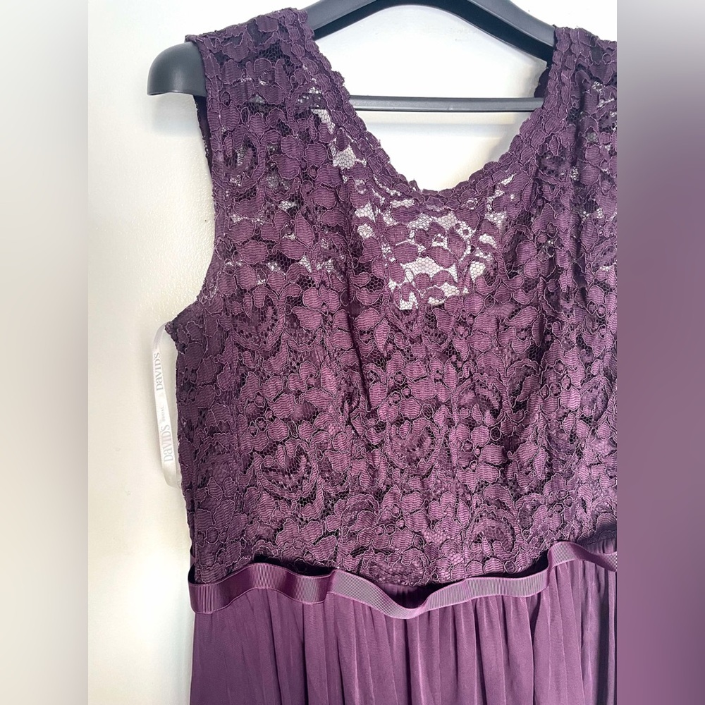 David’s Bridal Short Plum Dress Plus Size New Condition Size 22